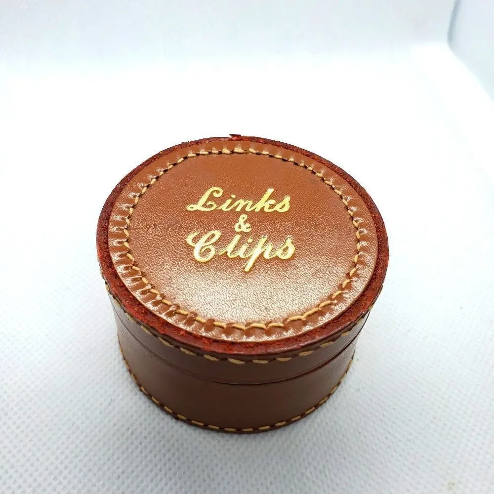 Vintage Real Hide Links & Clips Holder